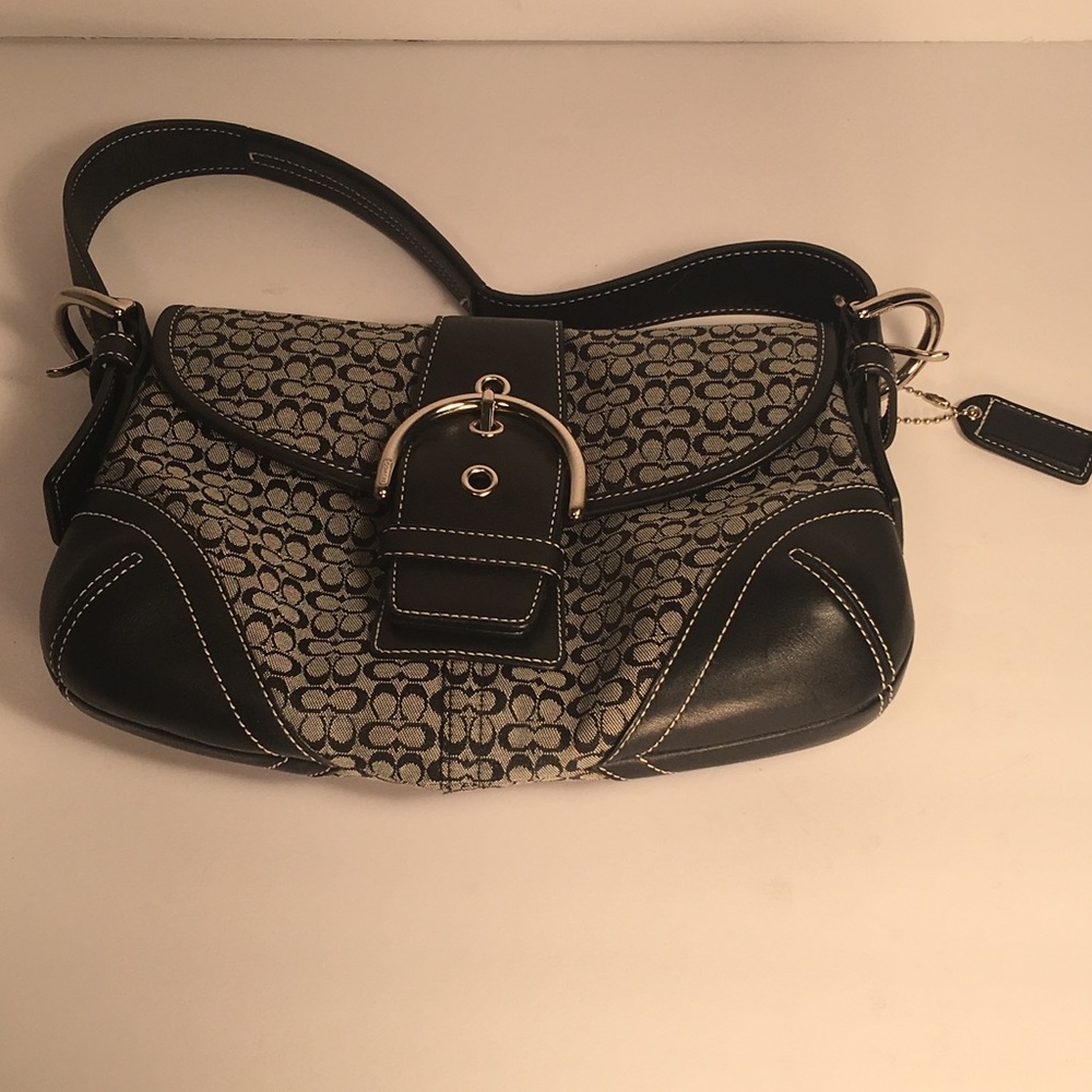 COACH G042-6818 Handbag Black/Gray Shoulder Bag