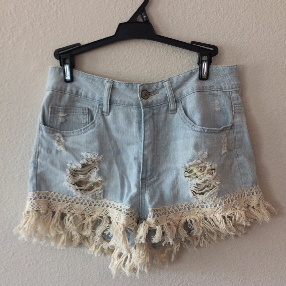Altar'd State Distressed Fringe Shorts