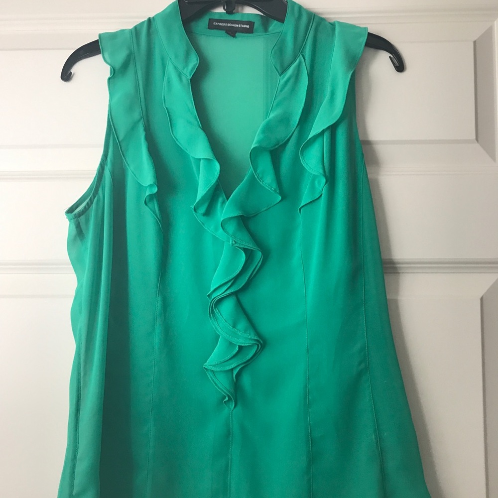 Express Green Blouse Tank