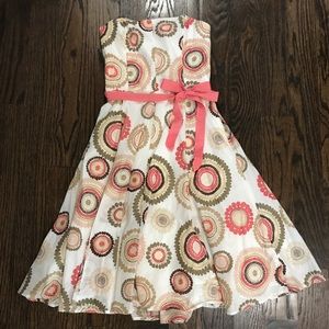 BCBG Strapless Dress With Ribbon