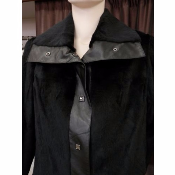CLEARANCE Rex Rabbit Fur 32" Jacket with Leather - Picture 3 of 4