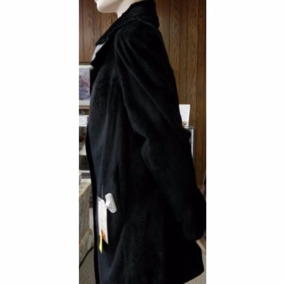 CLEARANCE Rex Rabbit Fur 32" Jacket with Leather - Picture 2 of 4