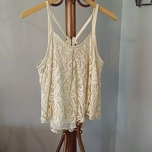 Lace tank with sexy zipper back
