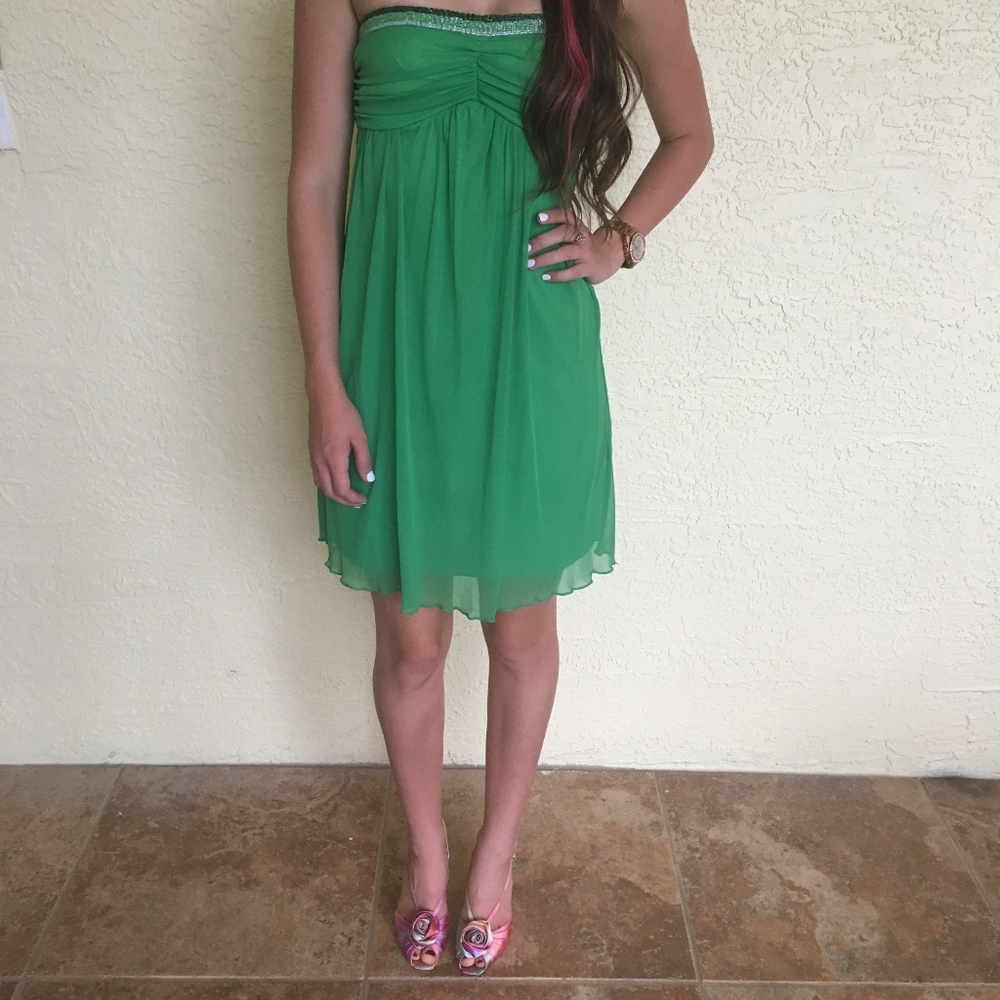 Strapless beaded dress