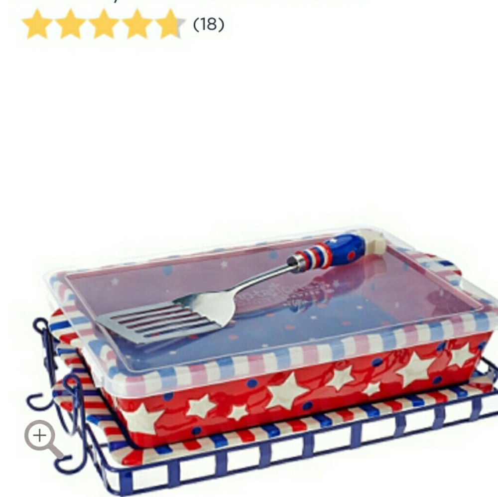 Temp-tations13x9 Baker w/ Lid, Rack, & Spatula QVC