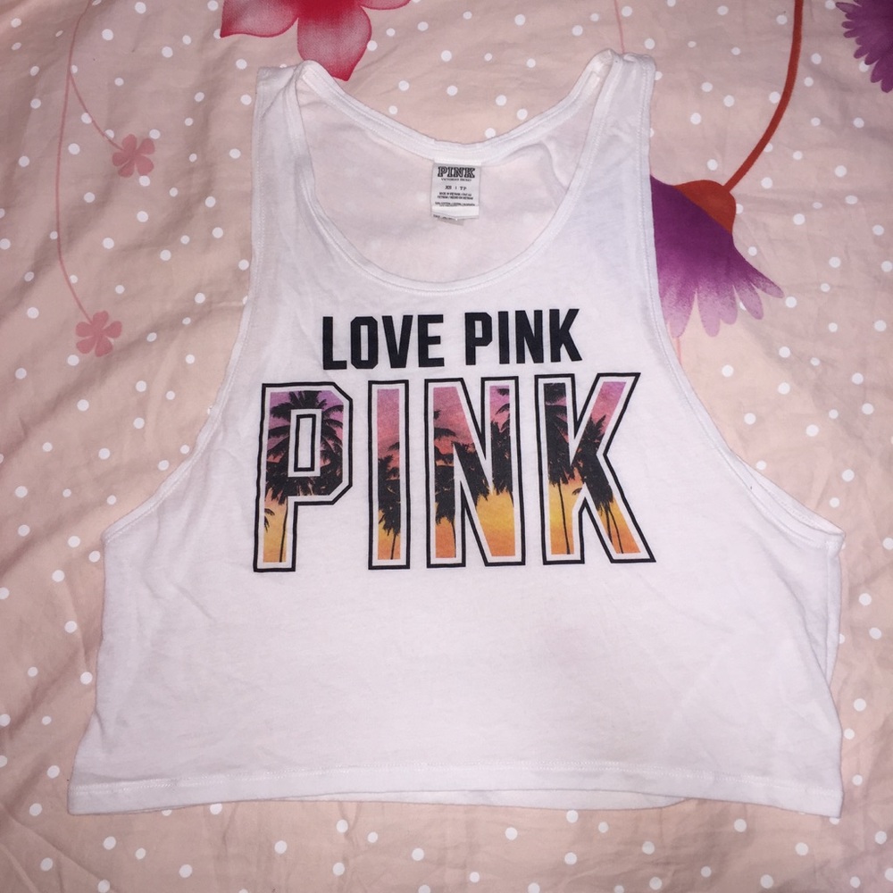 cropped PINK muscle tank