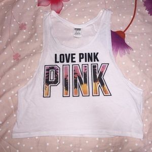 cropped PINK muscle tank