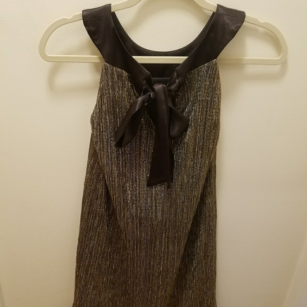 Black brown and gold dress