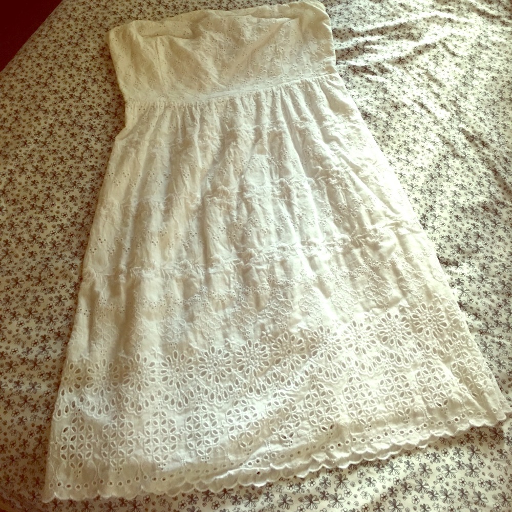 White strapless sun dress size 10