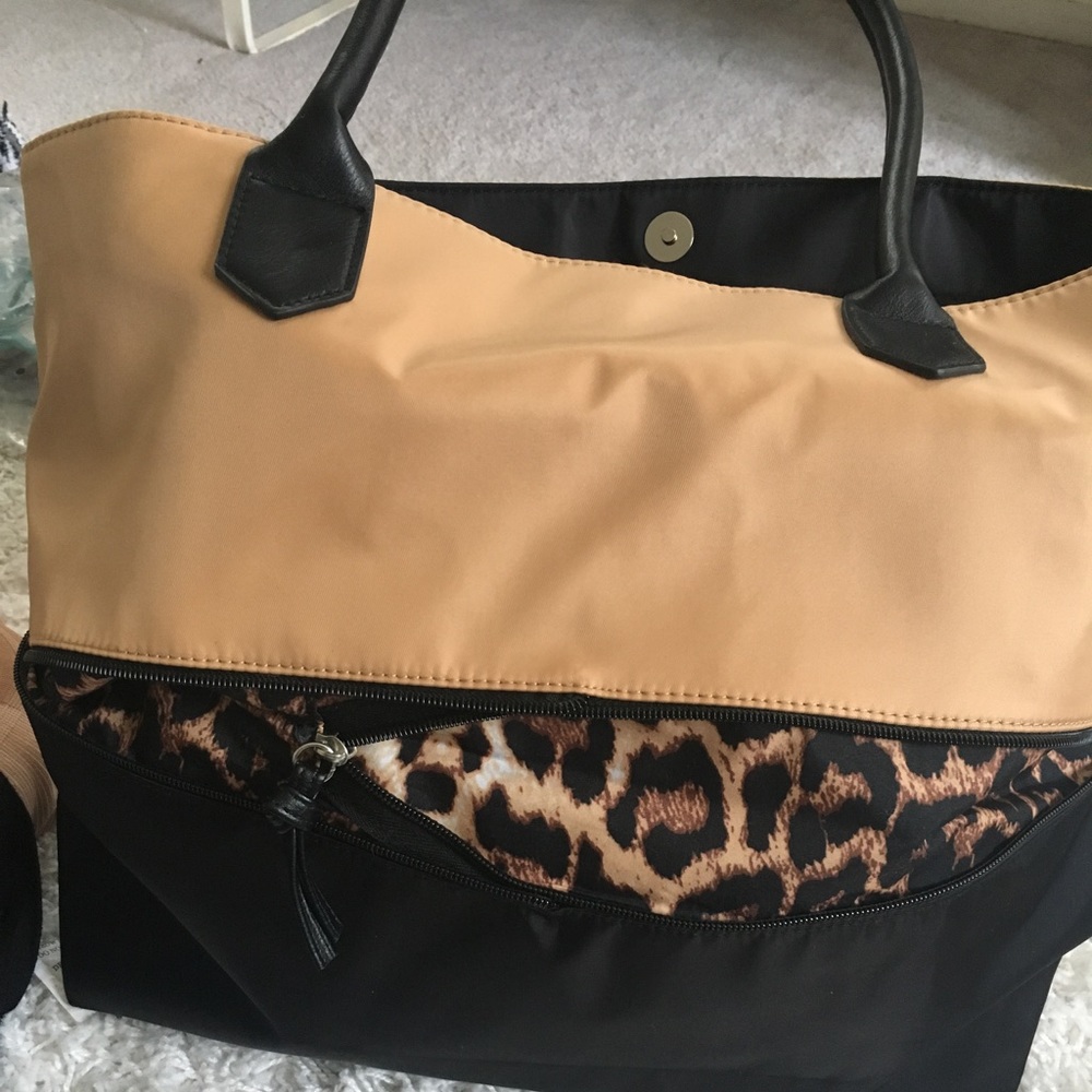 Tan and black large tote! NWOT