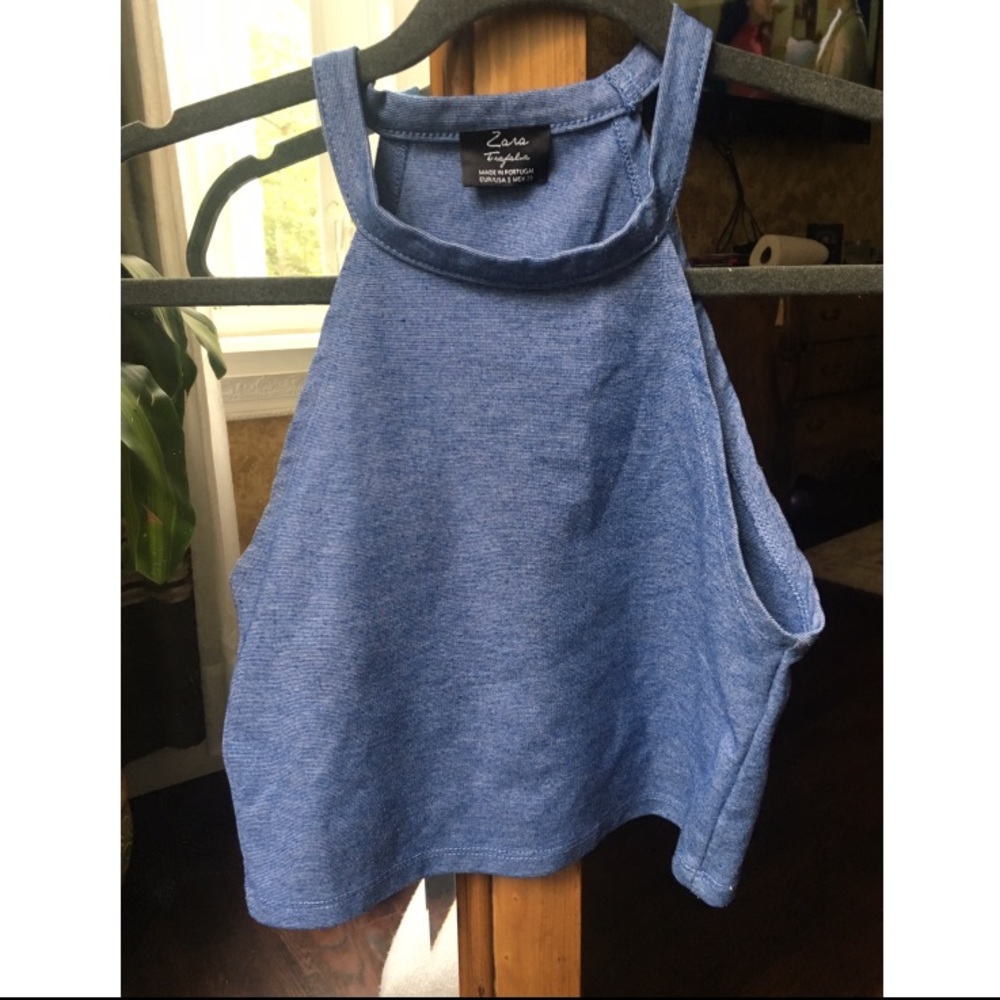 Zara Trafaluc Light Blue Halter Top