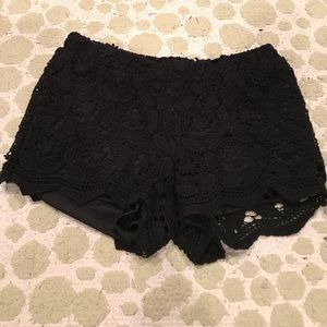 Brand New XS Aeropostale Black Lace Shorts