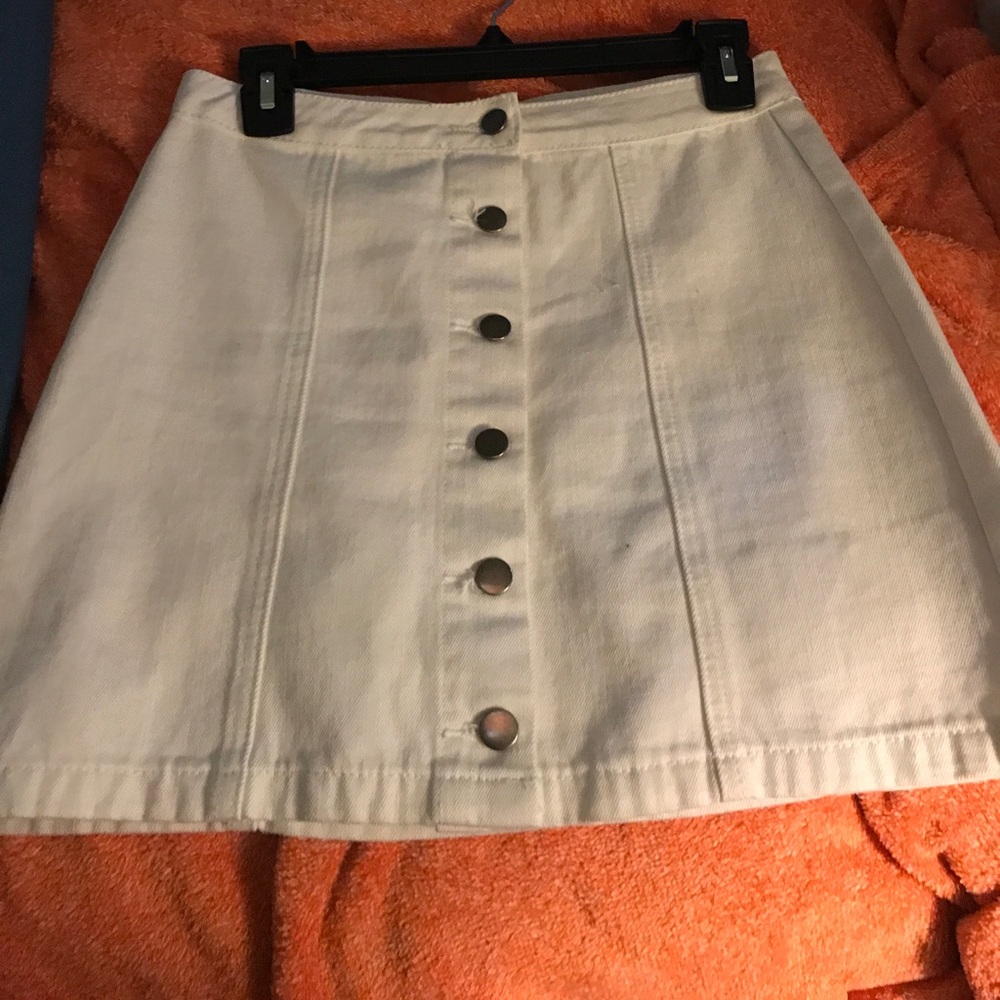 White Jean Skirt
