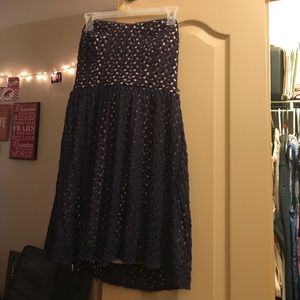 Blue Knit Lace Dress