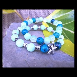 Beaded Bracelet Stack ~ Starfish ~ Handmade