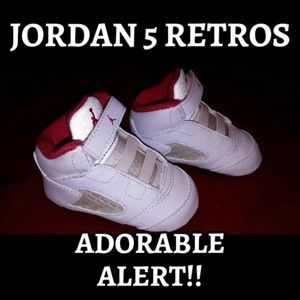 NWT!! Newborn Jordan 5 Retro Set (Red & White)