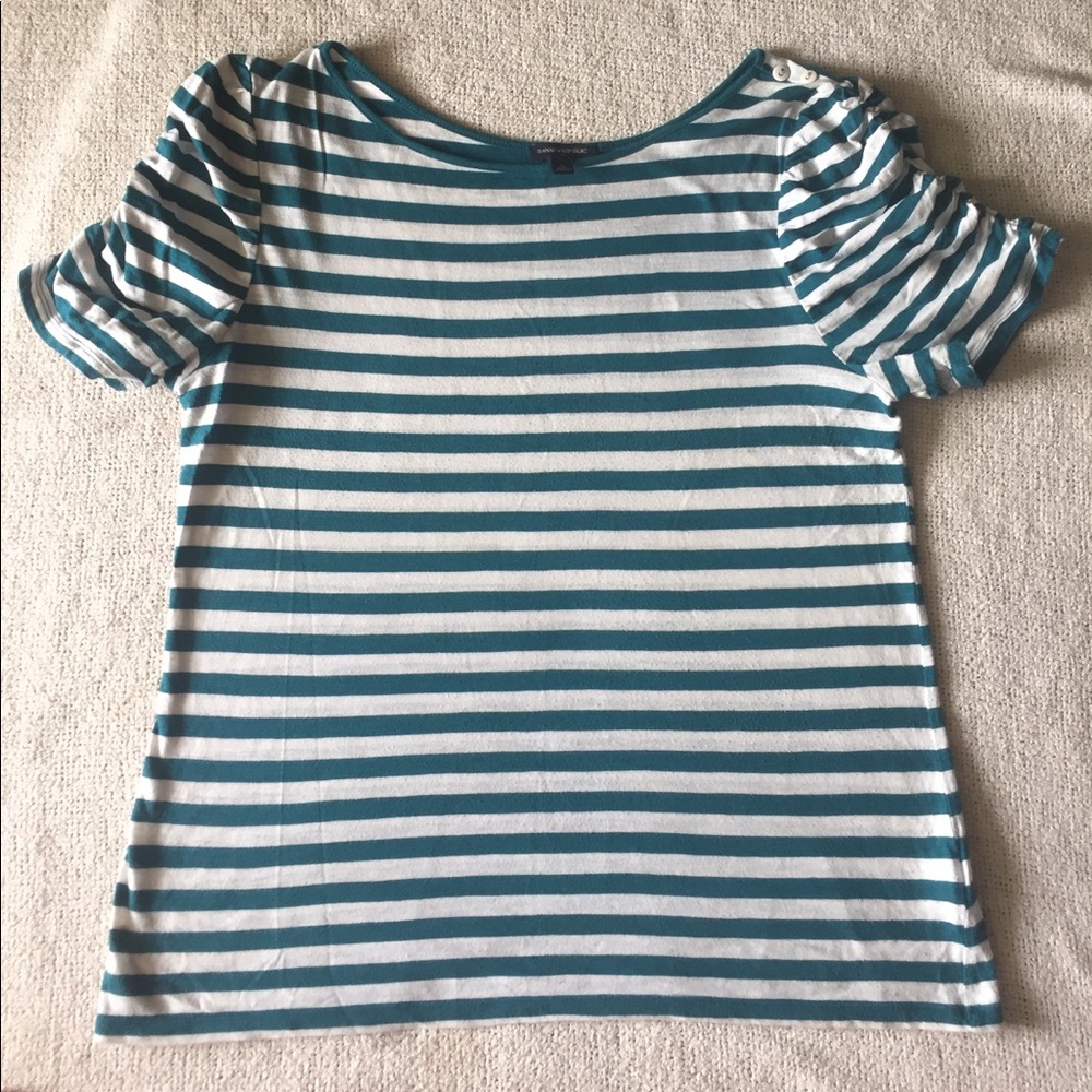 Banana Republic Striped Ruffle Sleeve Top