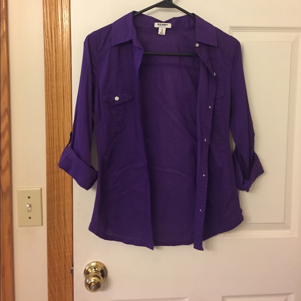 Purple old navy button up