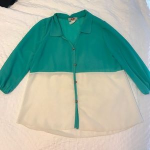 Button down with gold buttons