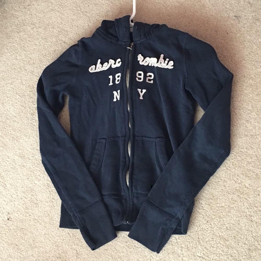 Navy blue zip up hoodie