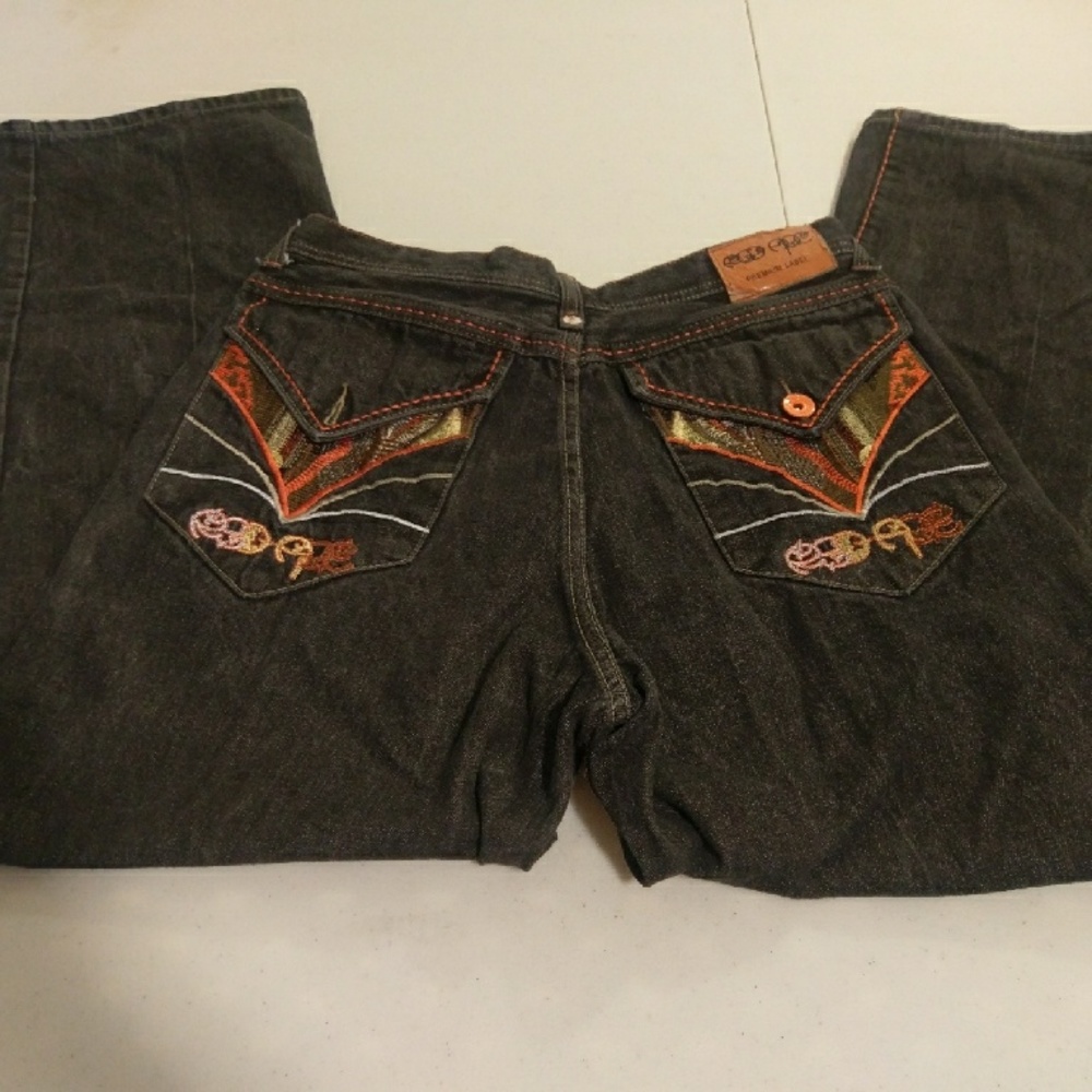 Red Ape black denim inseam 31 waist 34 rise 13