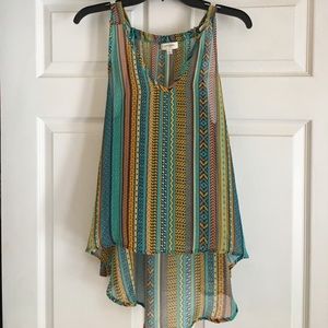 Sheer Aztec print top