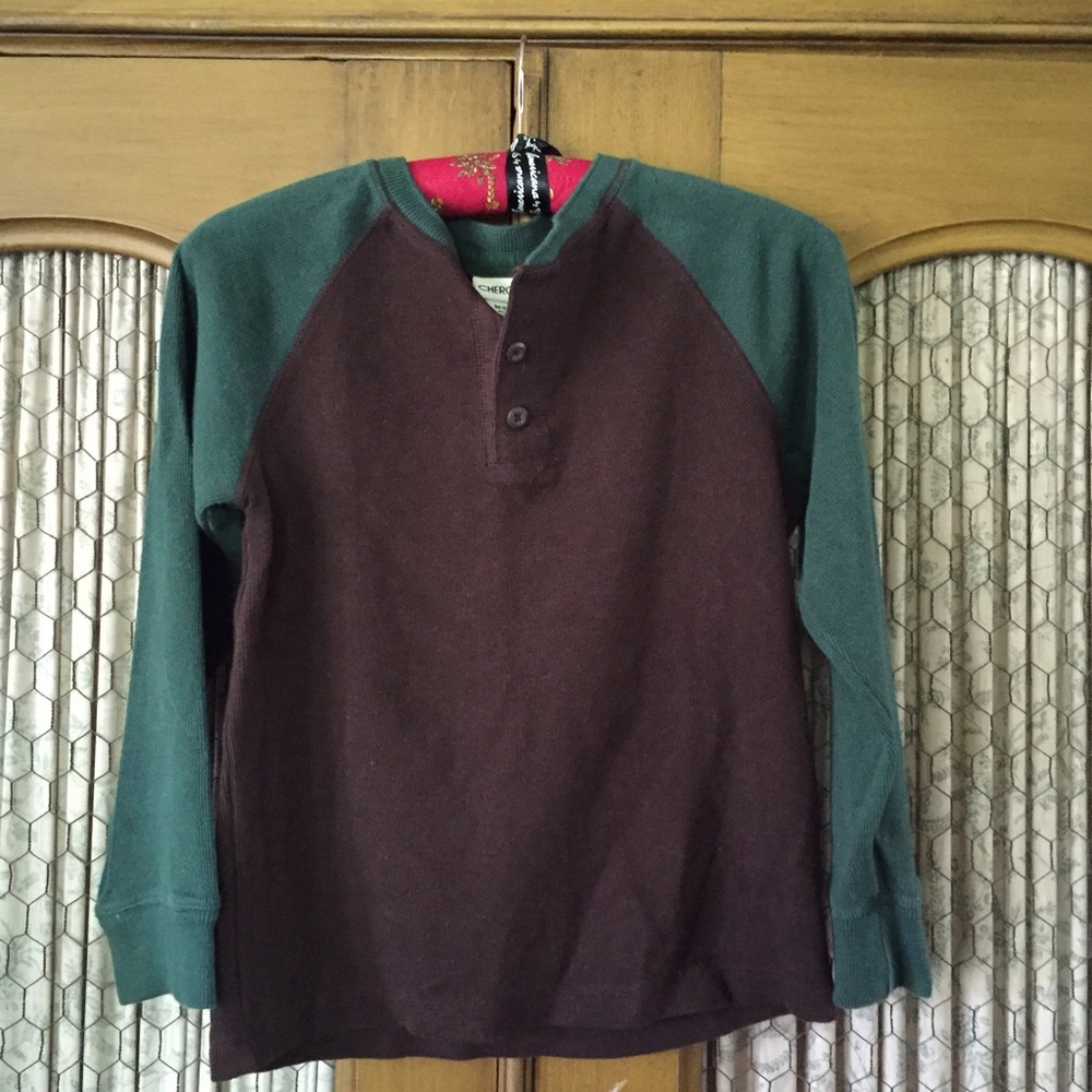 Boys Green & Brown Sleeved Jersey