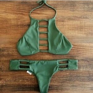 army green bikini