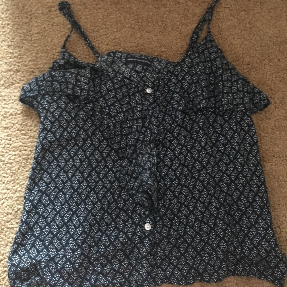Blue patterned blouse