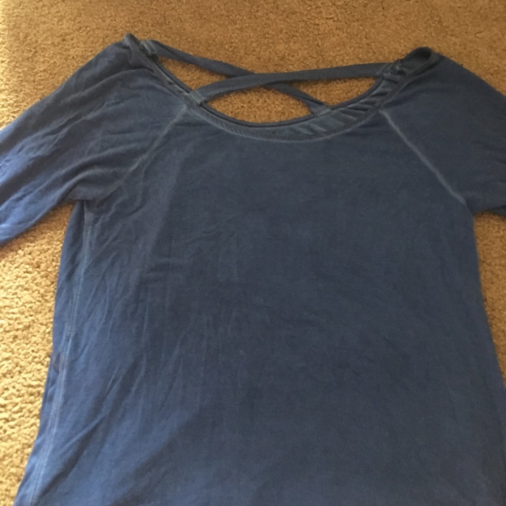 Blue criss-cross back shirt