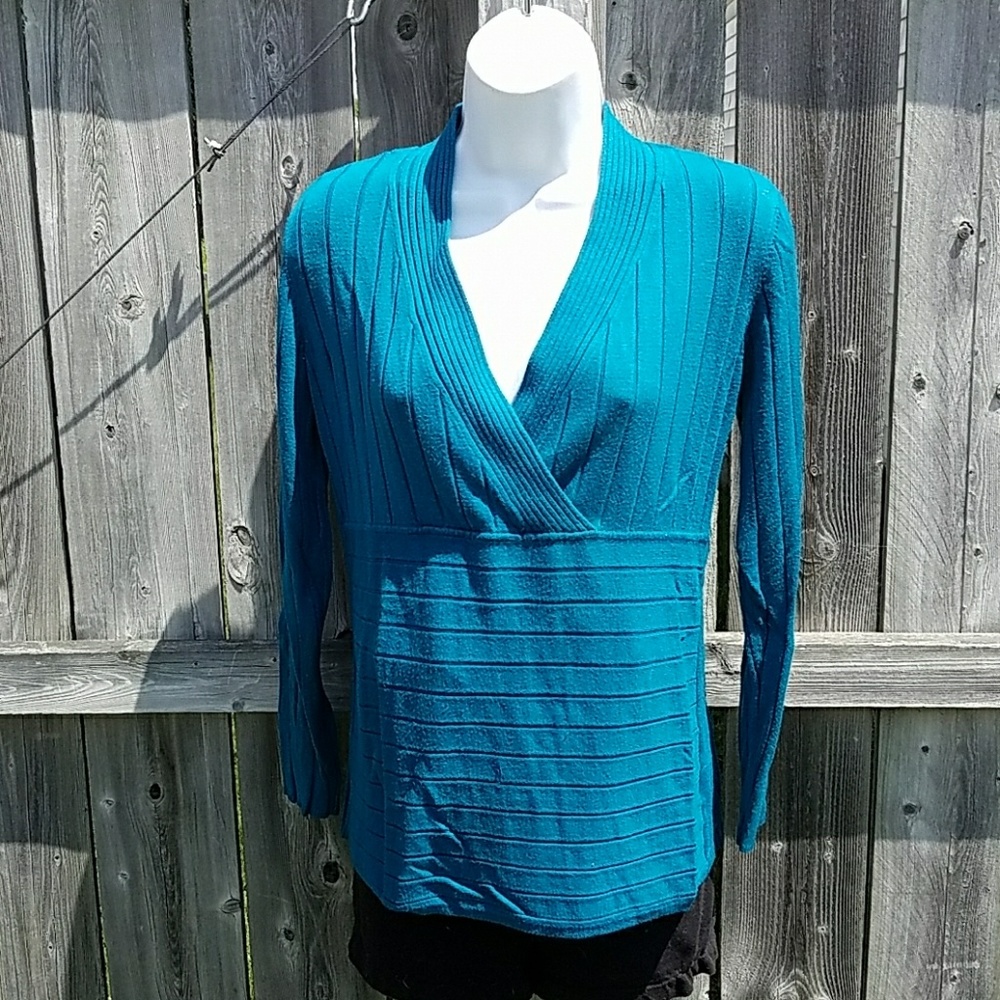 Vintage Teal Ribbed Top