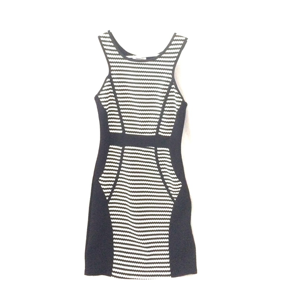 Dress, black and white striped