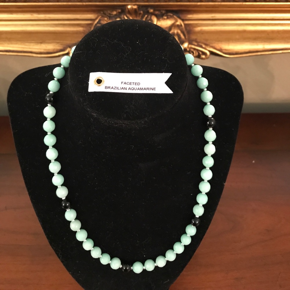 Faceted Brazilian Aquamarine necklace