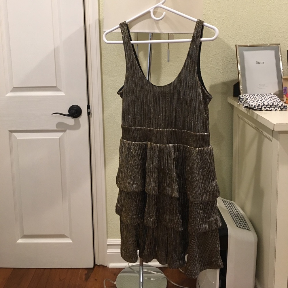 Gold Ruffle Dress