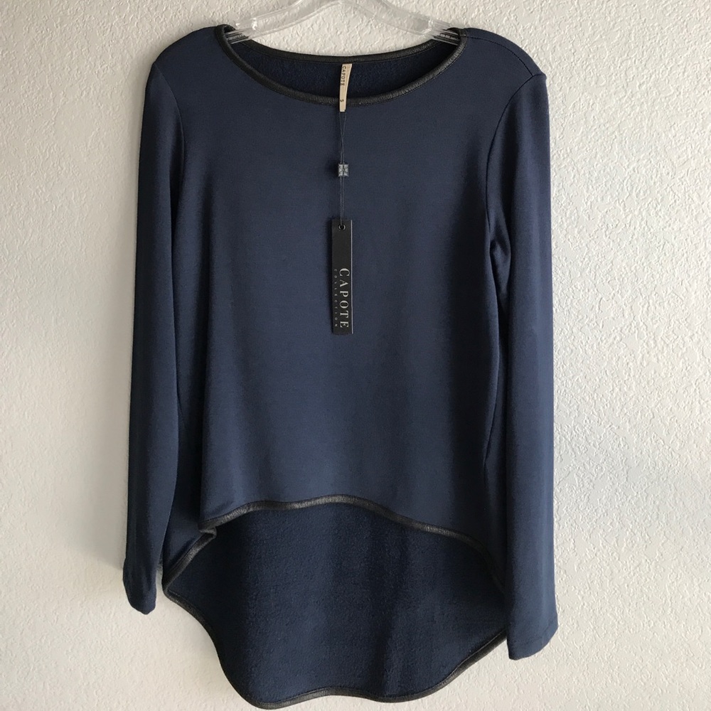 Capote Helen boat neck high low top navy