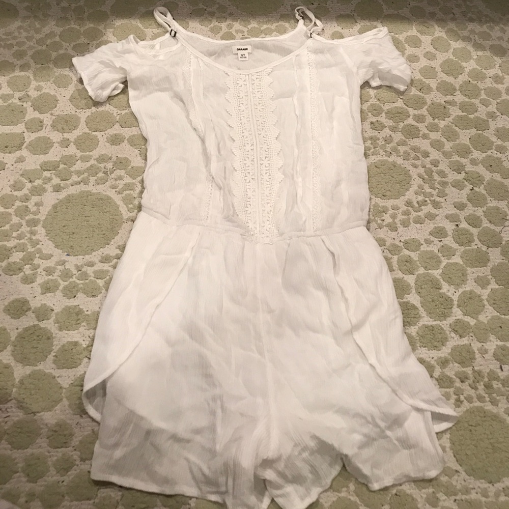 Pure White XS Off The Shoulder Romper