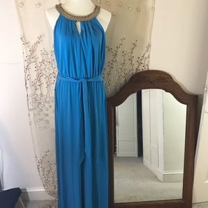 Embellished Blouson Maxi Dress - EUC