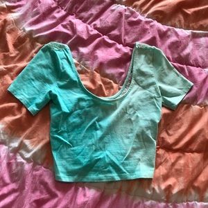 Tie dye lace back crop top