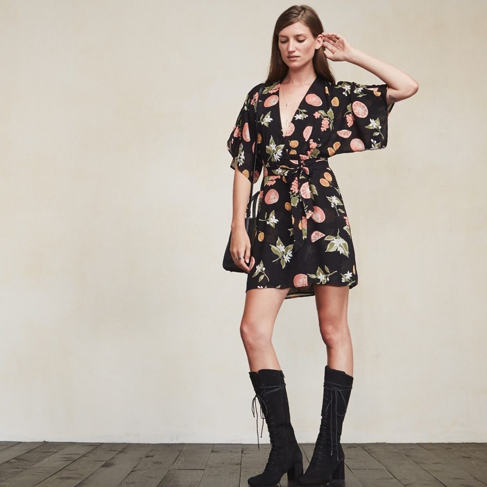 The Reformation Tahara Dress in Fruitcake XS