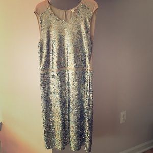 Gorgeous Cocktail Dress - Sequin, Greenish Gold