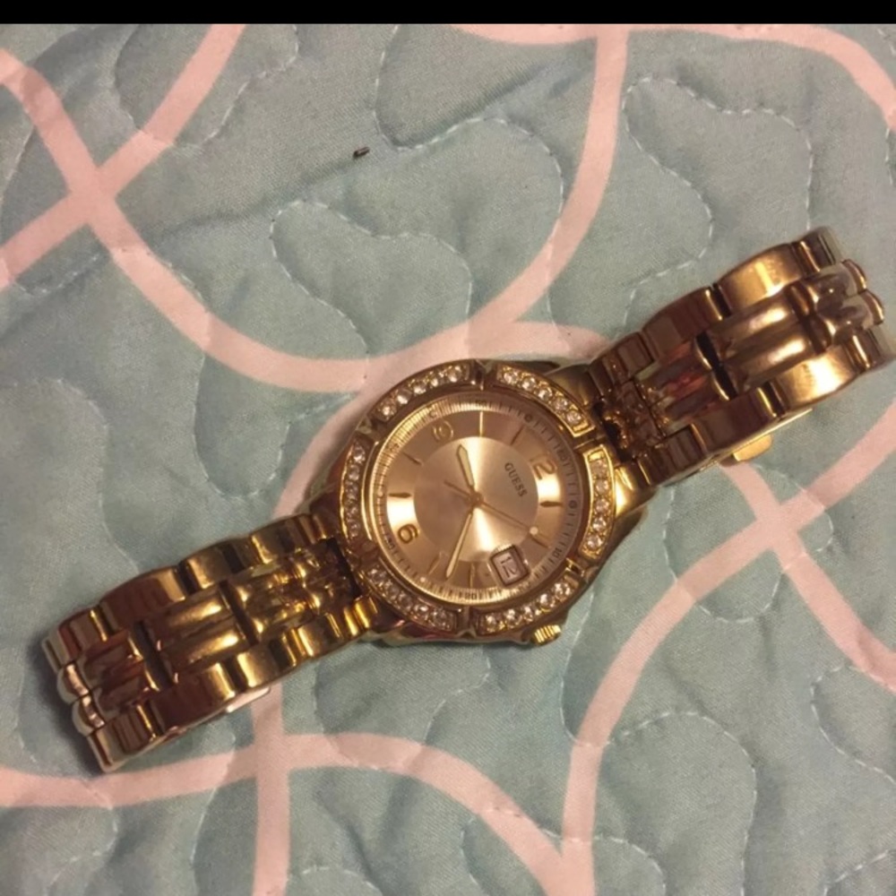 gold GUESS watch