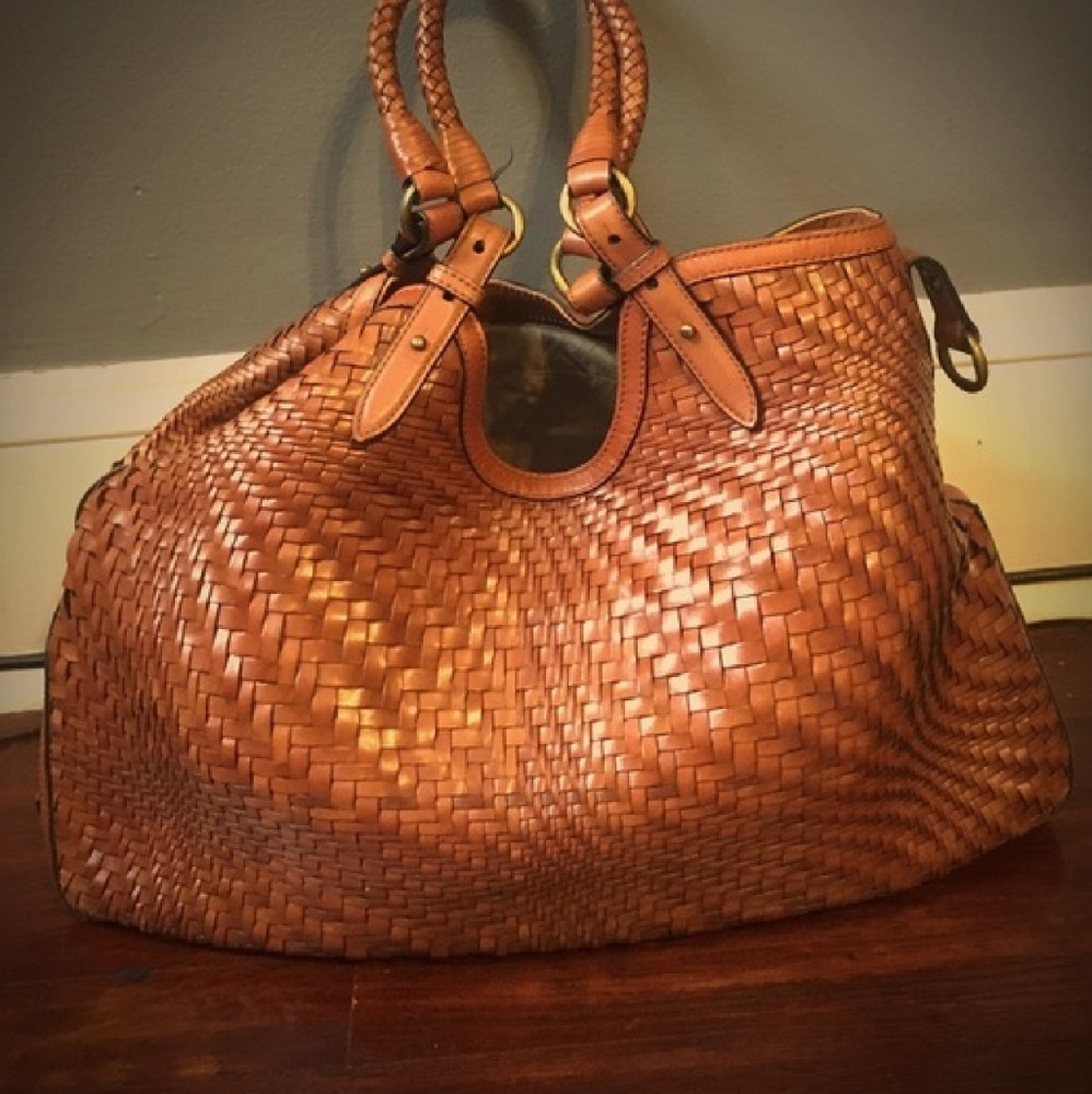 Large Cognac Cole Haan Geneveive Tote