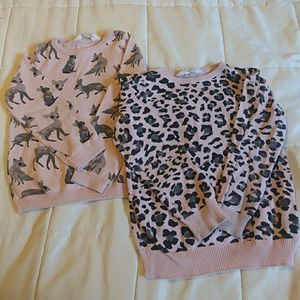 Pair of Pink/gray H&M toddler sweaters, Sz 2-4 Y
