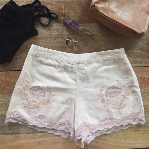 Free People Pants - 🌿 [3 for $12] Free People Linen Lace Shorts