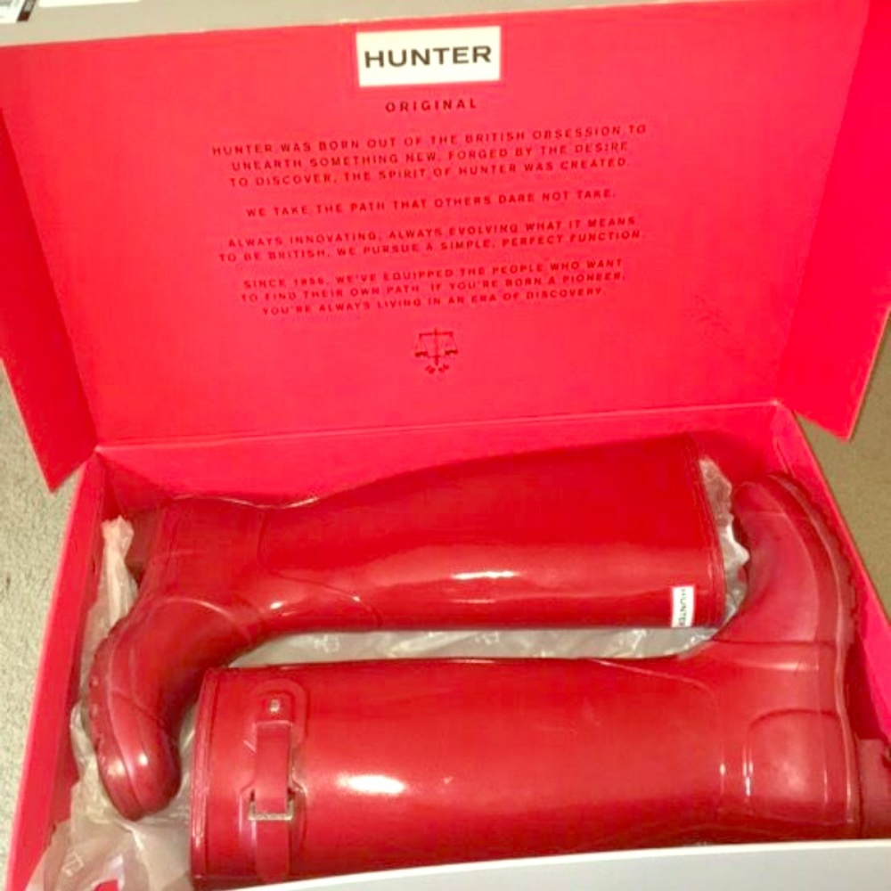 Red hunter boots