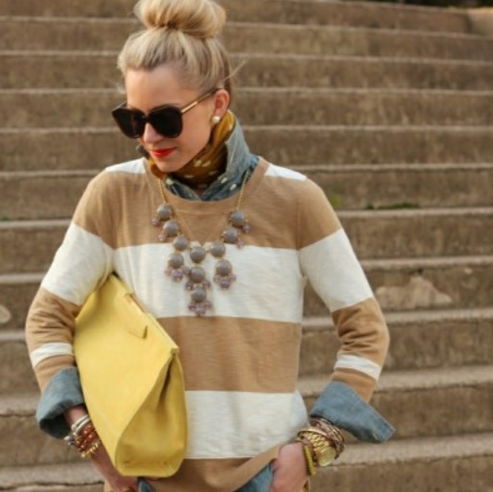 Jcrew classic bubble necklace in cream/nude