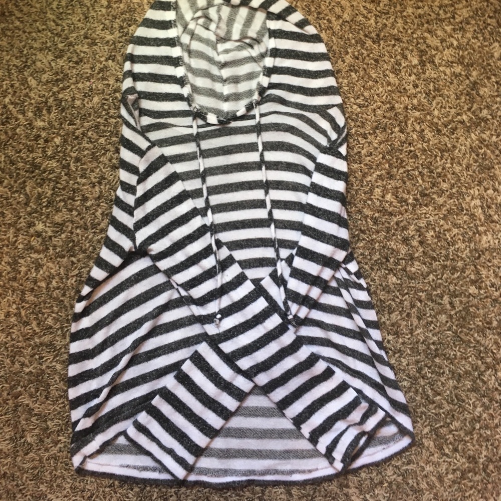 Black and white striped hoodie