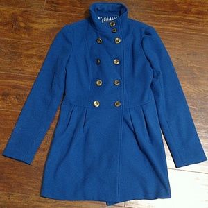 Royal Blue Coat with Embellished Buttons