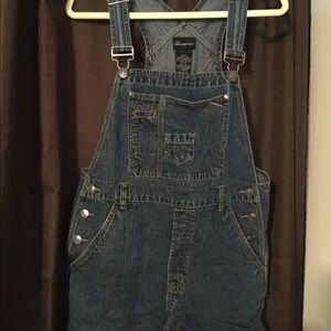 Denim bibs shorts
