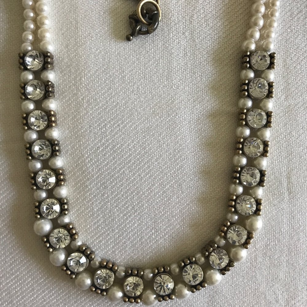 J. Crew Pearl and Stone Necklace